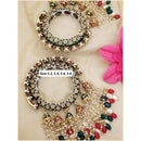 Hira Collections Gold Plated Meenakari And Beads Latkan Bangles Set