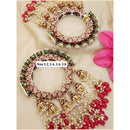 Hira Collections Gold Plated Meenakari And Beads Latkan Bangles Set