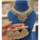 Hira Collection Crystal And Austrian Stone Necklace Set With Maang Tikka
