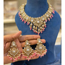 Hira Collection Crystal And Austrian Stone Necklace Set With Maang Tikka