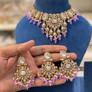 Hira Collection Crystal And Austrian Stone Necklace Set With Maang Tikka