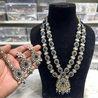 Hira Collection Crystal And Austrian Stone Necklace Set With Maang Tikka