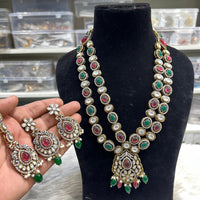 Hira Collection Crystal And Austrian Stone Necklace Set With Maang Tikka