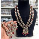Hira Collection Crystal And Austrian Stone Necklace Set With Maang Tikka