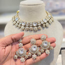 Hira Collections Premium Crystal Stone And Austrian Choker Necklace Set