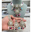 Hira Collections Glam Kundan Stone And Beads Choker Necklace Set