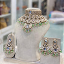 Hira Collections Glam Kundan Stone And Pearl Meenakari Choker Necklace Set