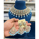 Hira Collections Glam Kundan Stone And Beads Choker Necklace Set