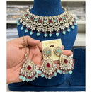 Hira Collections Glam Kundan Stone And Beads Choker Necklace Set