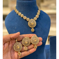 Hira Collections Sparkling Crystal Stone Necklace Set