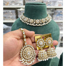 Hira Collections Crystal Stone And Pearl Designer Necklace Set