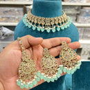 Hira Collections Crystal Stone And Pearl Designer Necklace Set