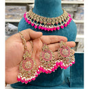 Hira Collections Crystal Stone And Pearl Designer Necklace Set