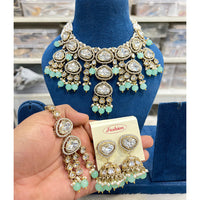 Hira Collections Royal Kundan Stone Pearl And Beaded Choker Necklace Set