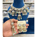 Hira Collections Royal Kundan Stone Pearl And Beaded Choker Necklace Set