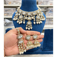 Hira Collections Royal Kundan Stone Pearl And Beaded Choker Necklace Set