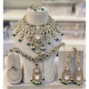 Hira Collections Heritage Kundan Stone Beads And Pearls Semi Bridal Necklace Set