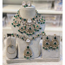 Hira Collections Heritage Kundan Stone Beads And Pearls Semi Bridal Necklace Set