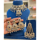 Hira Collections Royal Kundan Stone Pearl And Beaded Choker Necklace Set