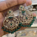 Hira Collections Sparkling Crystal Stone And Pearl Dangler Earrings