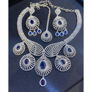 Hira Collections Sparkling American Diamond Designer Necklace Set