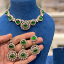 Hira Collections Classic Pota Stone And Austrian Stone Party Wear Necklace Set