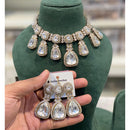 Hira Collections Classic Pota Stone And Austrian Stone Party Wear Necklace Set