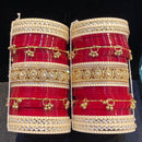 Hira Collections Heavy Look Kundan Stone Wedding Bangles Set