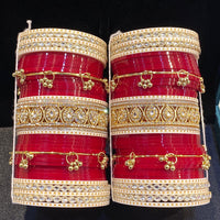 Hira Collections Heavy Look Kundan Stone Wedding Bangles Set
