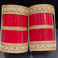 Hira Collections Heavy Look Kundan Stone Wedding Bangles Set