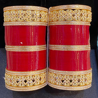 Hira Collections Heavy Look Crystal Stone Wedding Bangles Set