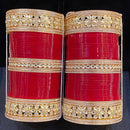 Hira Collections Heavy Look Kundan Stone Wedding Bangles Set