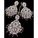 Hira Collections Royal Crystal Stone And Pearl Earring With Maangtikka 