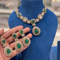 Hira Collections Royal Pota Stone Necklace Set