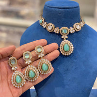 Hira Collections Royal Pota Stone Necklace Set