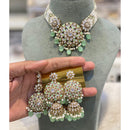 Hira Collections Luxury Kundan Stone Pearl And Beads Meenakari Choker Necklace Set