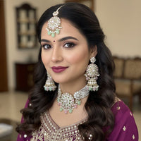 Hira Collections Luxury Kundan Stone Pearl And Beads Meenakari Choker Necklace Set