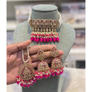 Hira Collections Royal Crystal Stone Pearl And Beads Designer Choker Necklace Set