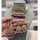 Hira Collections Royal Crystal Stone Pearl And Beads Designer Choker Necklace Set