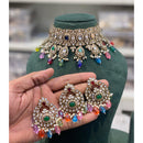 Hira Collections Luxury Kundan Stone Pearl And Beads Choker Necklace Set