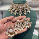 Hira Collections Luxury Kundan Stone Pearl And Beads Choker Necklace Set