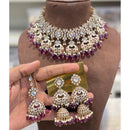 Hira Collections Luxury Kundan Stone Pearl And Beads Meenakari Choker Necklace Set