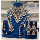 Hira Collections Designer Kundan Stone And Beads Semi Bridal Necklace Set