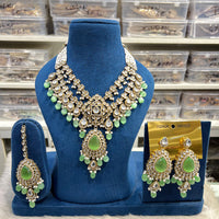 Hira Collections Designer Kundan Stone And Beads Necklace Set