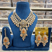 Hira Collections Designer Kundan Stone And Beads Necklace Set