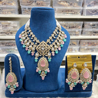 Hira Collections Designer Kundan Stone And Beads Necklace Set