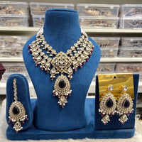 Hira Collections Designer Kundan Stone And Beads Necklace Set