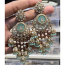 Hira Collections Designer Pota Stone And Pearl Statement Jhumki Earrings