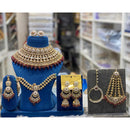 Hira Collections Designer Kundan Stone And Beads Semi Bridal Necklace Set