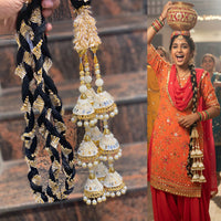 Hira Collections Royal Pearl Designer Latkan Tassel Hair Jewelry